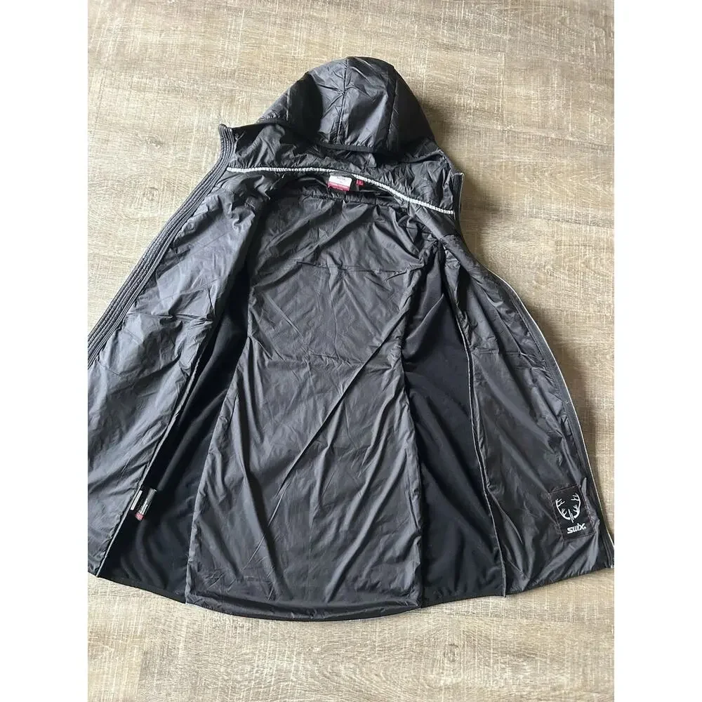 Swix Mayen Insulated Ski Vest Women’s S Blue Black Hooded Winter Gorpcore Long - Picture 10 of 14